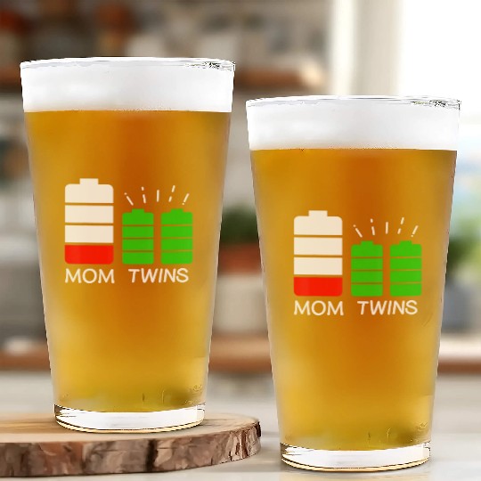 Twin Mom Low Battery Tired Mom Of Twins Glass Cups