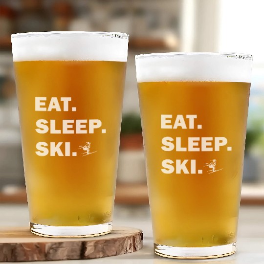 Skiing and Snowboarding - Eat Sleep Ski Glass Cups