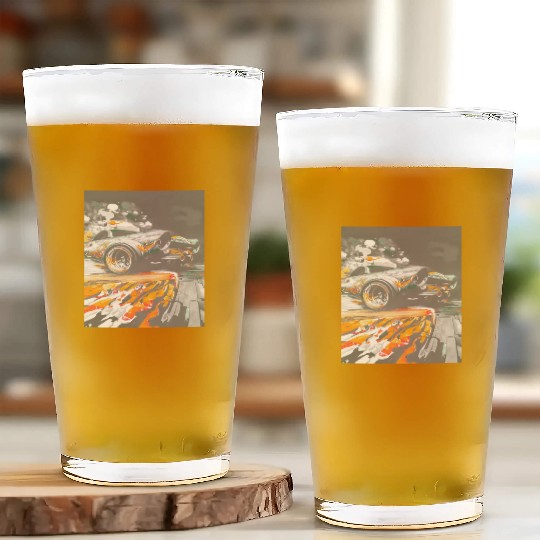 Car Muscle Car Vintage Retro classic car Glass Cups