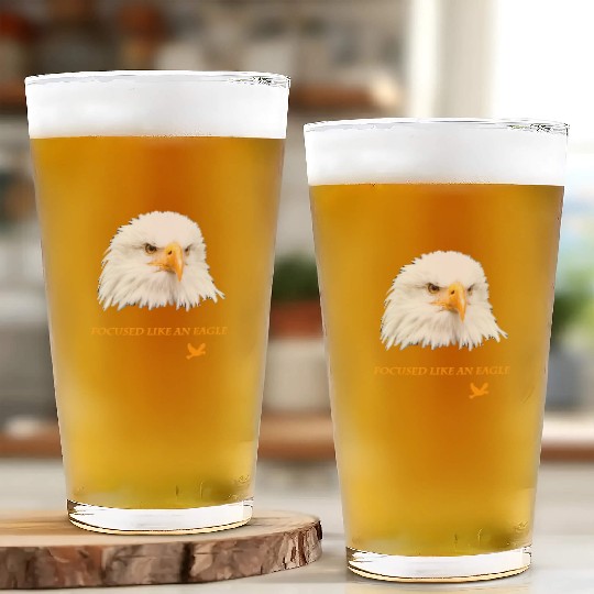 Bald Eagle Gift Idea Focussed like an Eagle Photo Glass Cups