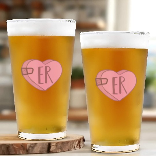 Cute ER Nurse Candy Heart Glass Cups