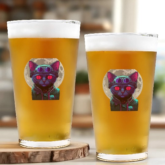 SPACE CAT 1 Glass Cups