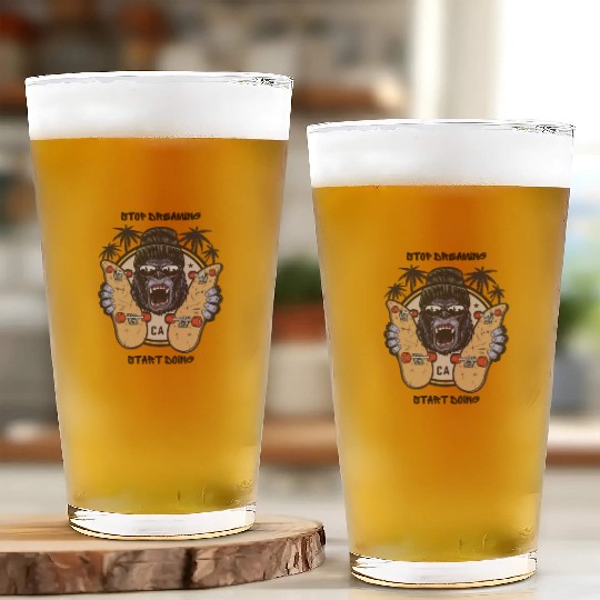 The monkey with skateboard Glass Cups