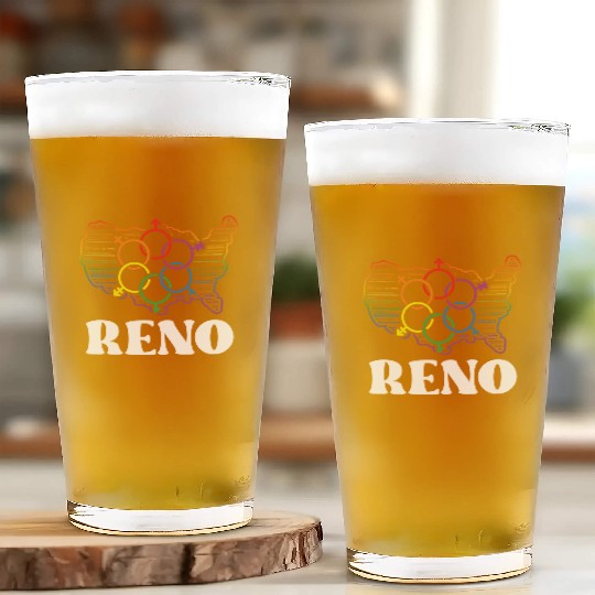 Reno Pride Flag Pride Month LGBTQ Flag LGBT Commun Glass Cups