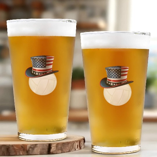Patriotic America USA Flag 4th Of July Volleyball Glass Cups