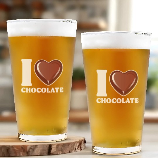 I Love Chocolate Glass Cups