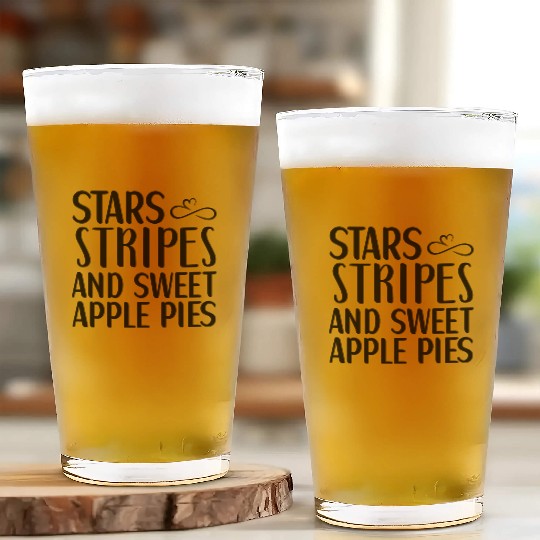 Stars Stripes and sweet Apple Pies Glass Cups