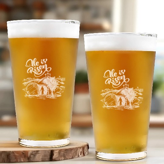 He Is Risen - White Drawing HD Glass Cups