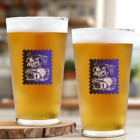 He Is Risen. Angel and singing; Classic drawing Glass Cups