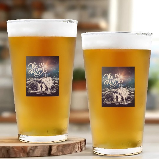 He Is Risen!Jesus,Easter, Bright & Morning Star Glass Cups
