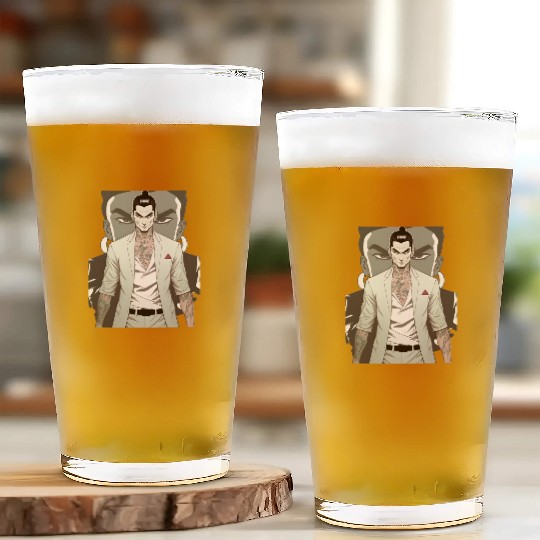 Japan Yakuza Greeny Face Glass Cups