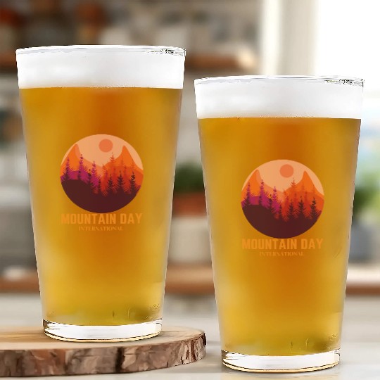 mountain day International, Camping Gift, Forest Glass Cups