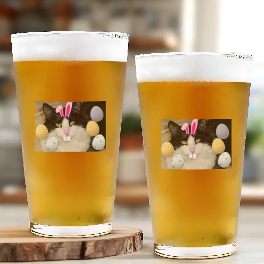 Easter Bunny Cat Face Decor Glass Cups