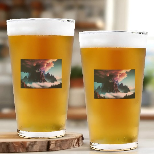 Mountain of the Gods Graphic Glass Cups