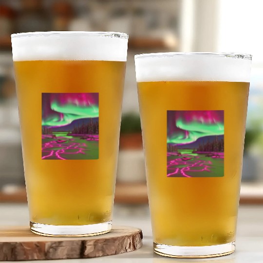 Northern Lights Glass Cups