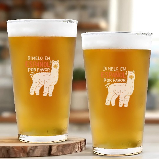 Spanish Teacher Llama Glass Cups