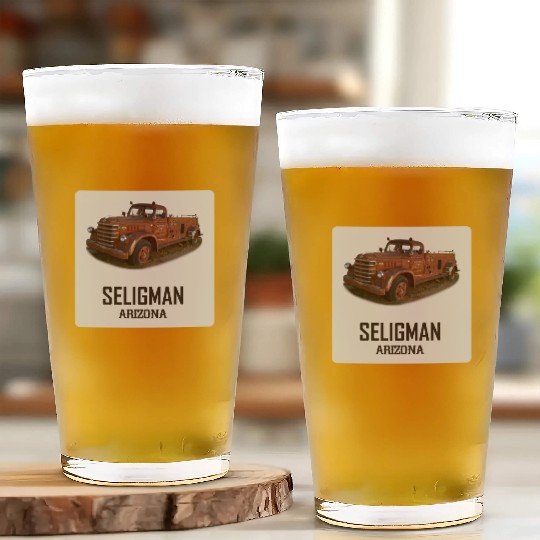 Old car city of Seligman in Arizonna, US Route 66 Glass Cups