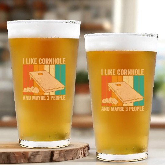 Funny Cornhole Retro Glass Cups