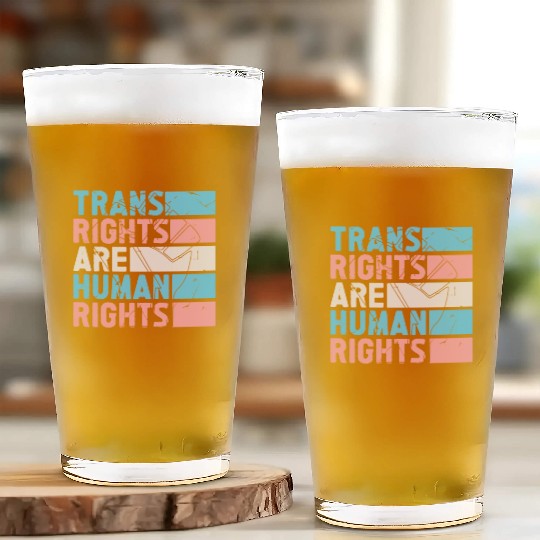 Trans Rights Are Human Rights Support LGBT Pride Glass Cups