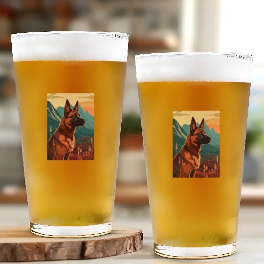 Belgian Malinois Nature Glass Cups