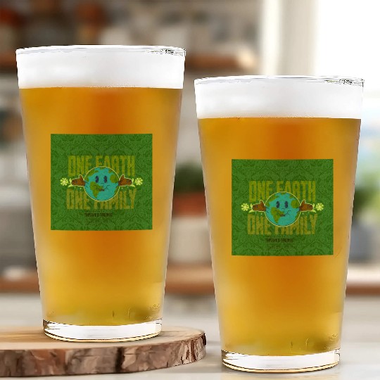 One Earth One Family (Sustainable for earth day) Glass Cups
