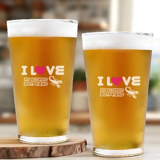 I Love My Scorpio Boyfriend Glass Cups