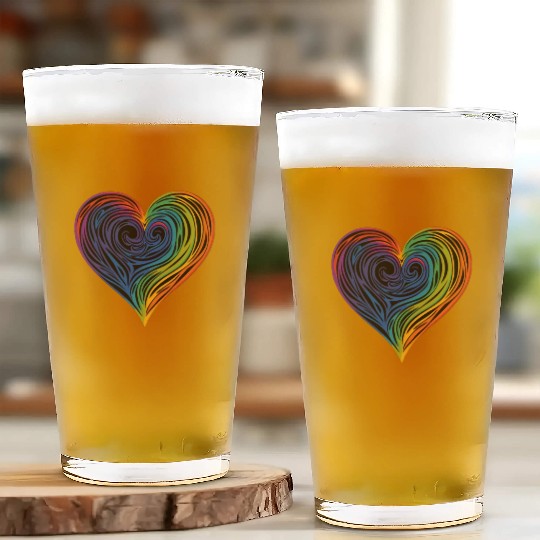 Pride & Joy: Rainbow Heart, Embracing LGBT Love & Glass Cups