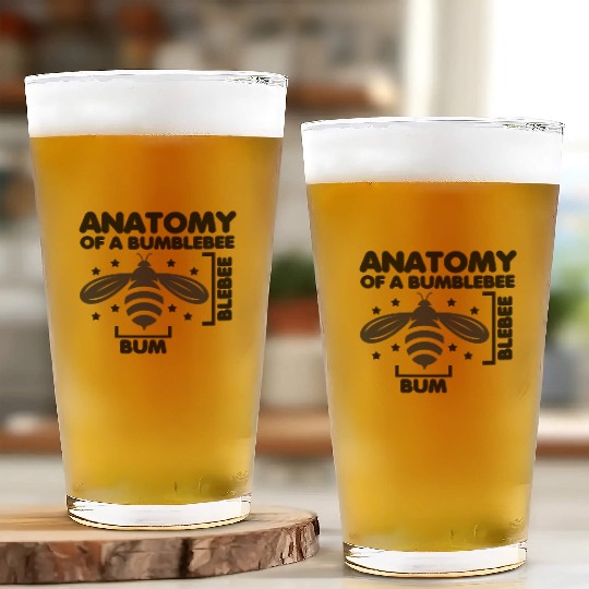 Anatomy of a Bumblebee Bee Lover Gift Glass Cups
