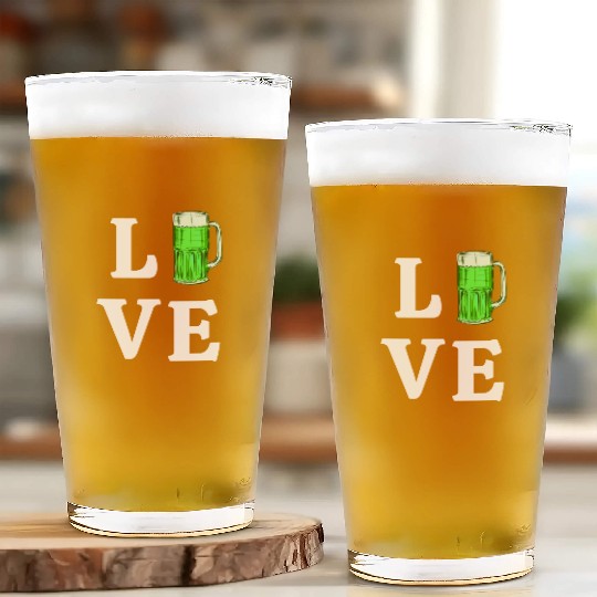 Love Green Beer Glass Cups