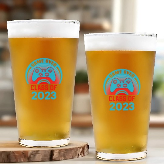 Game Over Class Of 2023 Glass Cups Students Funny