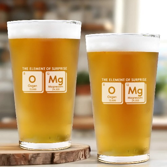 Periodic Table Omg The Element Of Surprise Science Glass Cups