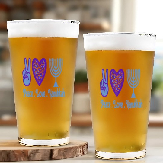 Peace Love Hanukkah 2021 Jewish Menorah Hanukkah C Glass Cups