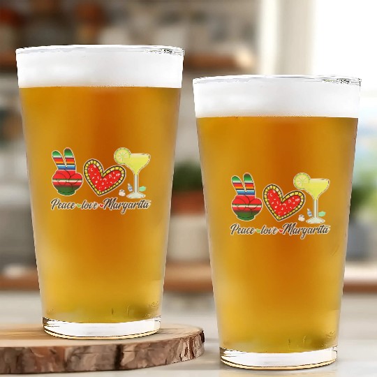 Peace Love Margarita for Plus Size Glass Cups