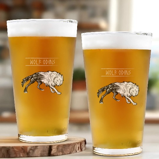 Freki Geri Wolf Odin Wotan Nordic God Valhalla Glass Cups