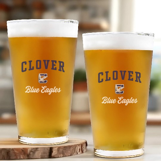 Clover High School Blue Eagles Glass Cups
