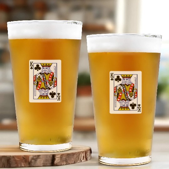 King Of Clubs Playing Card Glass Cups