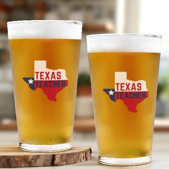 Texas Teacher Life Flag Style Glass Cups