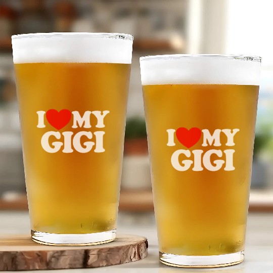 I Love My Gigi Red Heart Grandkids I Love My Gigi Glass Cups