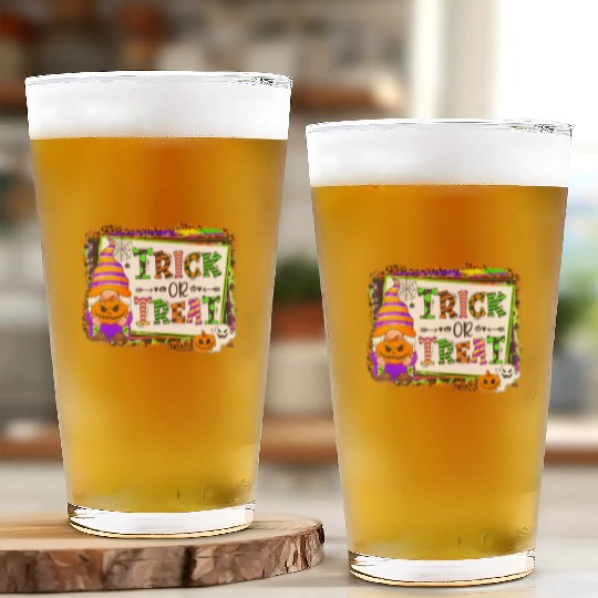 Halloween Gnomes Witch Autumn Trick Or Treat Glass Cups