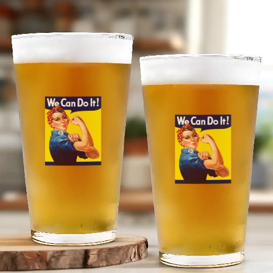 Rosie The Riveter We Can Do It Glass Cups