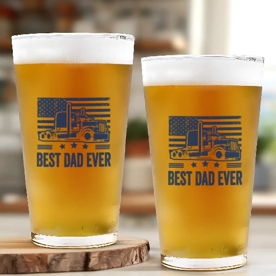 Best Dad Ever Us American Flag Father's Day Truck Glass Cups