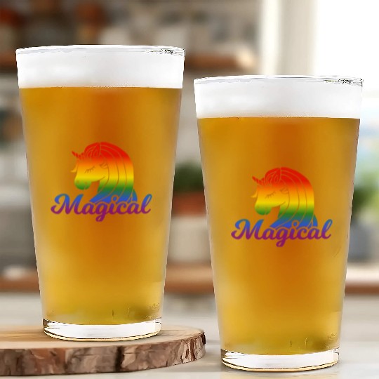 Magical Rainbow Unicorn | TTRPG Pride Glass Cups