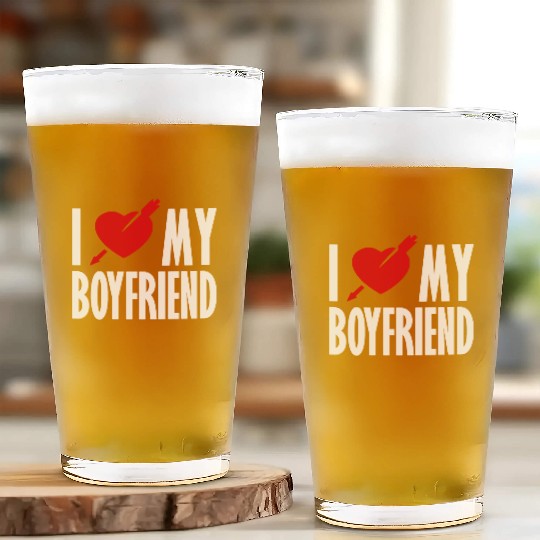 I Love My Boyfriend Glass Cups