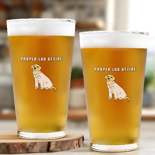Proper Lab Attire Laboratory Dog Pun Science Glass Cups