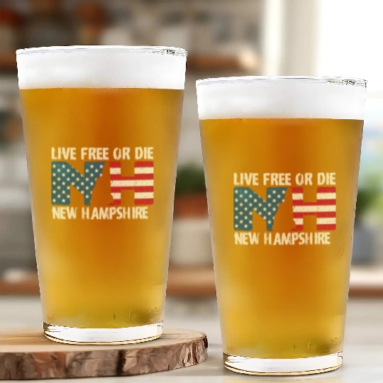 New Hampshire Patriotic Live Free Or Die Product Glass Cups