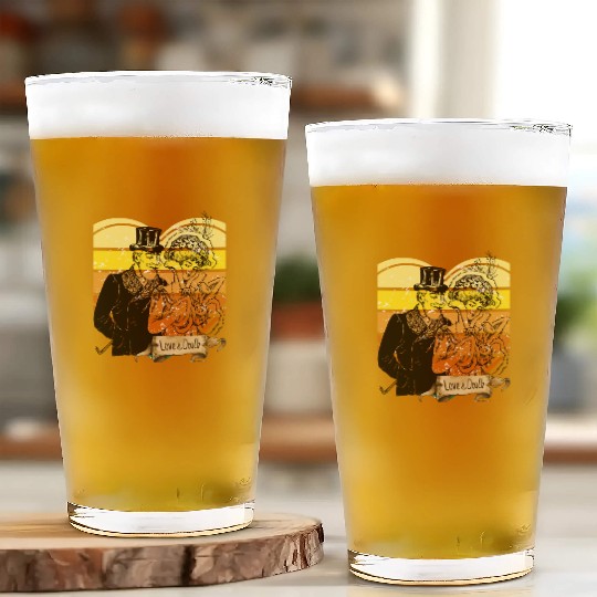 love or death vintage Glass Cups design