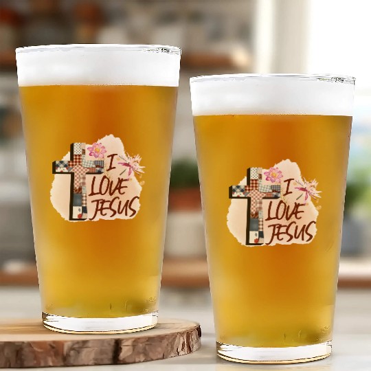 I Love Jesus Glass Cups