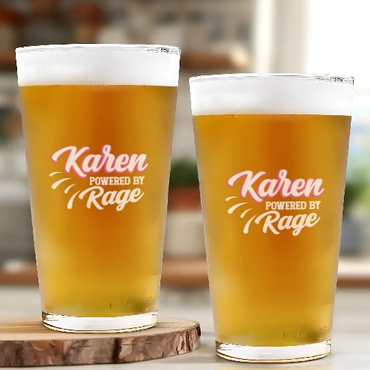 Karen Powered By Rage Funny Calm Down Karens Meme Glass Cups