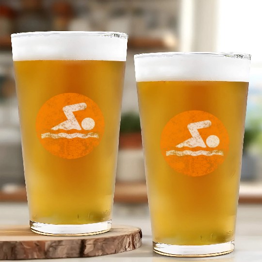 Swim Orange Swim Icon Glass Cups