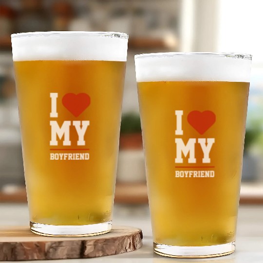 I Love My Boyfriend Boyfriend Funny Glass Cups